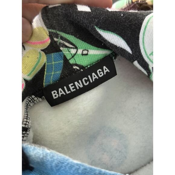 BALENCIAGAMen's Paris By Night Brushed Fleece Oversized Hoodie M (FITS XL) - Picture 4 of 8